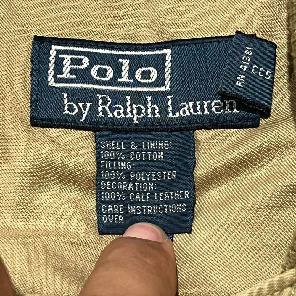 Vintage Polo Ralph Lauren Mens Khaki Quilted Body Warmer Gilet Puffer Vest Sz M